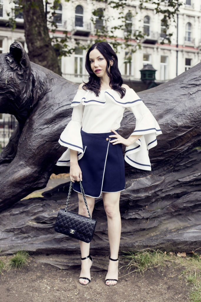 Storets Off the Shoulder Blouse and Skirt in Belgravia