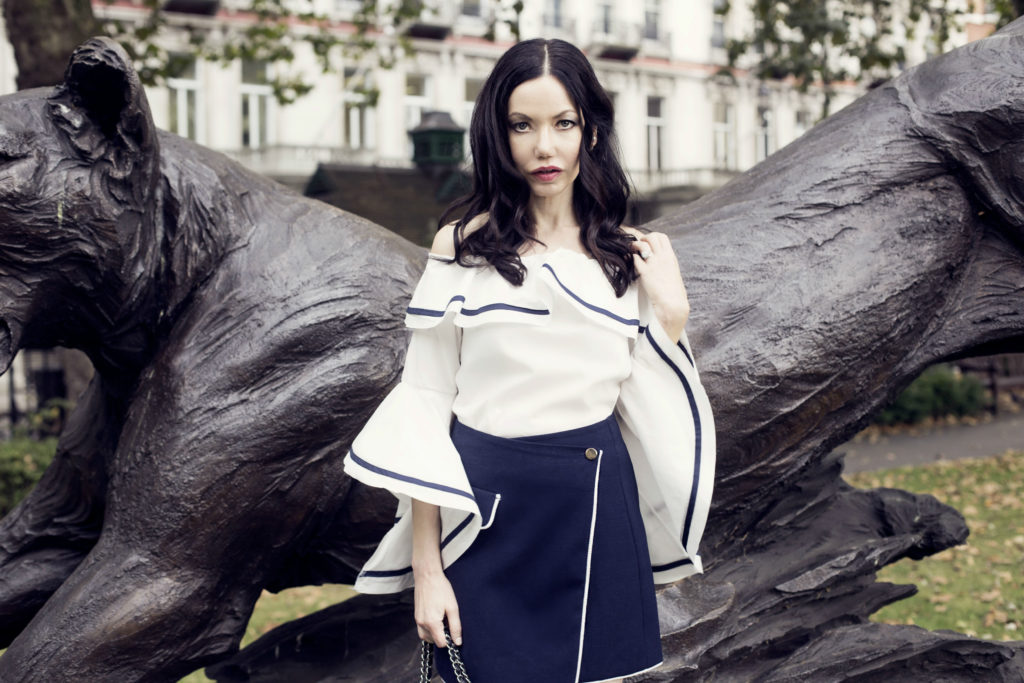 Storets Off the Shoulder Blouse and Skirt in Belgravia