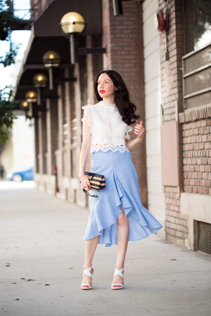 Chicwish Lace Top and Storets Ruffled Skirt