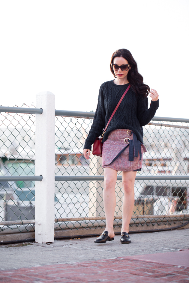 A&F Cable Knit Sweater and Storets Tweed Skirt - Pretty Little Shoppers Blog