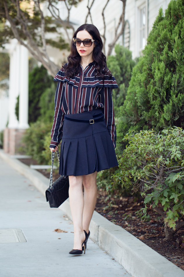 Storets Striped Blouse and Tommy Hilfiger Collection Skirt - Pretty Little Shoppers Blog