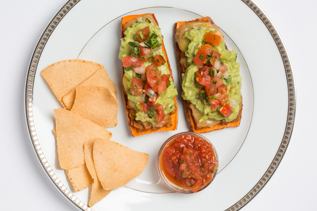 Sweet Potato Toast-ada with Grain Free Chips and Salsa