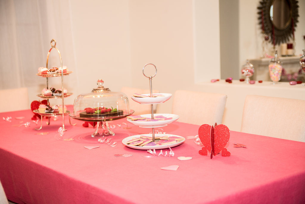 Setting the table for Galentine's Day